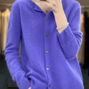 Dames cardigan met ronde hals en knoopsluiting