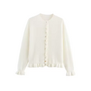 Gebreid vest voor dames | Lange mouwen knoopsluiting