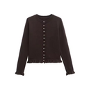 Gebreid vest voor dames | Lange mouwen knoopsluiting