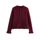 Gebreid vest voor dames | Lange mouwen knoopsluiting