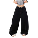 Dames jeans met wijde pijpen zwart