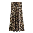 Dames midi rok met luipaardprint