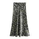 Dames midi rok met luipaardprint