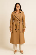 Dames trenchcoat met knoopsluiting | Tailleceintuur