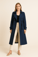 Dames trenchcoat met knoopsluiting | Tailleceintuur