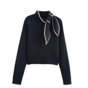 Dames trui met lange mouwen en strikdetail