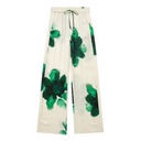 Blouse en Broek Set voor Dames met Bloemenprint en Wijde Pijpen