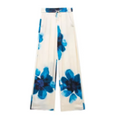 Blouse en Broek Set voor Dames met Bloemenprint en Wijde Pijpen