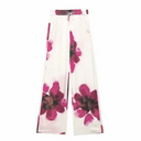 Blouse en Broek Set voor Dames met Bloemenprint en Wijde Pijpen