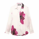 Blouse en Broek Set voor Dames met Bloemenprint en Wijde Pijpen