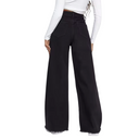 Dames wijde denim broek met rafelzoom