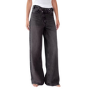 Dames wijde denim broek met hoge taille