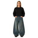 Dames wijde denim broek met oversized pasvorm