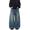 Dames wijde denim broek met oversized pasvorm