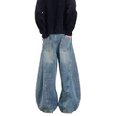 Dames wijde denim broek met oversized pasvorm