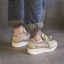 Dames casual schoenen met veters | Ritsdetail