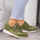 Dames casual schoenen met veters | Ritsdetail