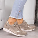Dames casual schoenen met veters | Ritsdetail