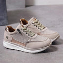 Dames casual schoenen met veters | Ritsdetail
