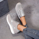 Dames casual schoenen met veters | Ritsdetail