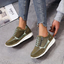 Dames casual schoenen met veters | Ritsdetail