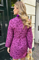 Bloemenprint wikkeljurk voor dames | Lange mouwen
