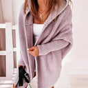 Dames oversized cardigan met capuchon | Open voorkant