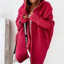 Dames oversized cardigan met capuchon | Open voorkant