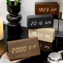 Digitale Houten Wekker - TimeCrest - LED Display - Temperatuurfunctie