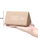 Digitale Houten Wekker - TimeCrest - LED Display - Temperatuurfunctie