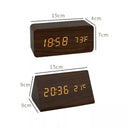 Digitale Houten Wekker - TimeCrest - LED Display - Temperatuurfunctie