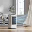 Portable air cooler with touch control and timer