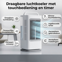 Portable air cooler with touch control and timer