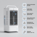 Portable air cooler with touch control and timer