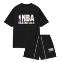 Fear of God Essentials NBA Black Logo T-Shirt and Shorts Set