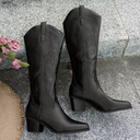 Cowboy Boots for Women | Embroidered Pumps with Chunky Heel