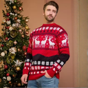 Knitted Christmas sweater | Snowflake pattern