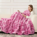 Gestreepte Pluche Deken | Fur Ontwerp