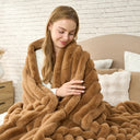 Gestreepte Pluche Deken | Fur Ontwerp