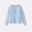 Getailleerd Gebreid Vest voor Dames | V-hals, Lange Mouwen, Zijsplit