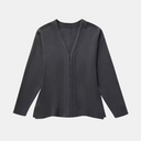 Getailleerd Gebreid Vest voor Dames | V-hals, Lange Mouwen, Zijsplit