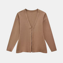 Getailleerd Gebreid Vest voor Dames | V-hals, Lange Mouwen, Zijsplit
