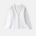 Getailleerd Gebreid Vest voor Dames | V-hals, Lange Mouwen, Zijsplit