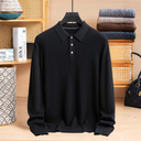 Halve Knoopsluiting Cashmere Trui Heren | Turnkraag Model