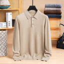 Halve Knoopsluiting Cashmere Trui Heren | Turnkraag Model