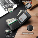 Heren Echt Leren Bifold Portemonnee met RFID-bescherming