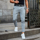 Heren Geruite Chino Broek - Slim Fit Pantalon