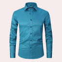 Heren Overhemd met Lange Mouwen - Slim Fit met Knoopsluiting