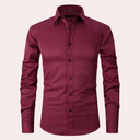 Heren Overhemd met Lange Mouwen - Slim Fit met Knoopsluiting