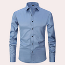 Heren Overhemd met Lange Mouwen - Slim Fit met Knoopsluiting